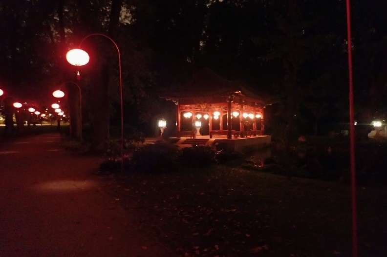 59-P9140142 -- Aleja Chińska – zawdzięczająca swą nazwę Stanisławowi Augustowi Poniatowskiemu.
Naszym oczom ukazuje się Pawilon Chiński